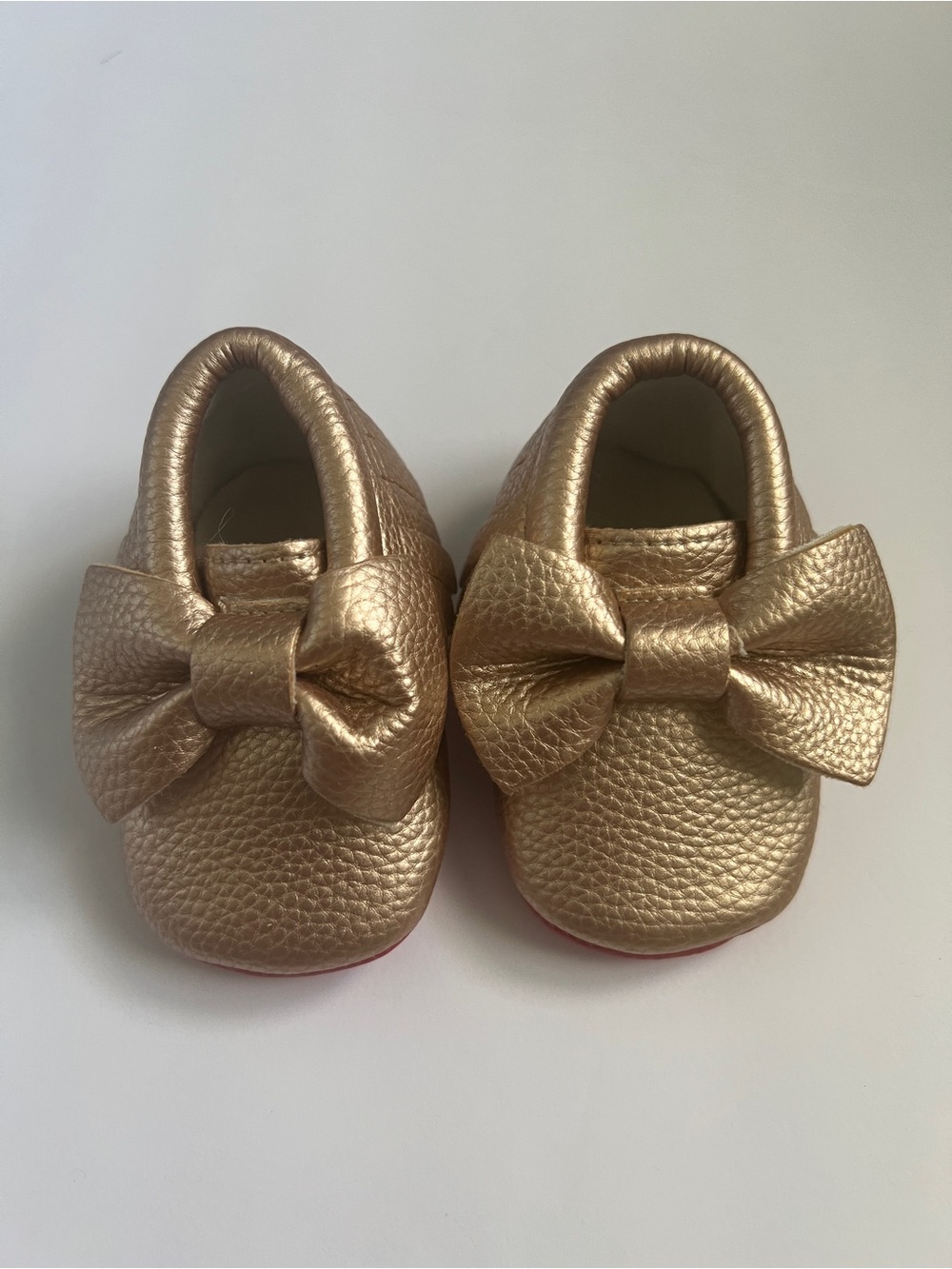 Baby Girl Metallic Gold Bow Slip-On Shoes